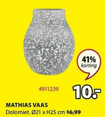 Jysk Mathias vaas aanbieding