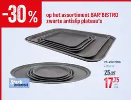 Horeca totaal Op het assortiment bar'bistro zwarte antislip plateau's aanbieding