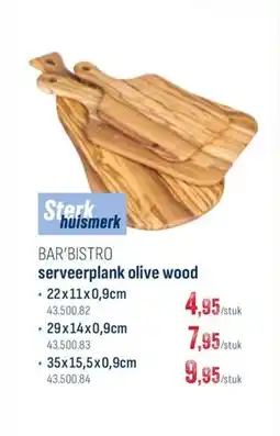 Horeca totaal Bar'bistro serveerplank olive wood aanbieding