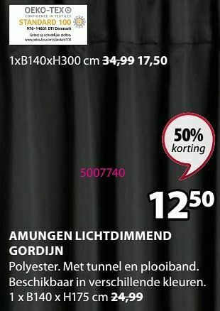 Jysk Amungen lichtdimmend gordijn aanbieding