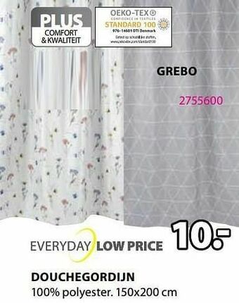 Jysk Douchegordijn grebo aanbieding