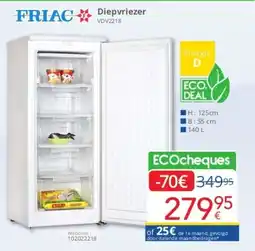 Eldi Friac diepvriezer vdv2218 aanbieding