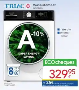 Eldi FRIAC Wasautomaat WA0820A aanbieding