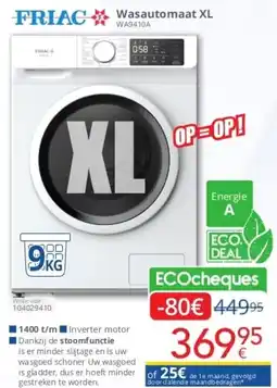 Eldi FRIAC Wasautomaat XL WA9410A aanbieding