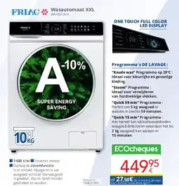 Eldi FRIAC Wasautomaat XXL WA1001A14 aanbieding