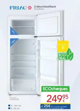 Eldi 2-deurskoelkast KK2530/2D aanbieding