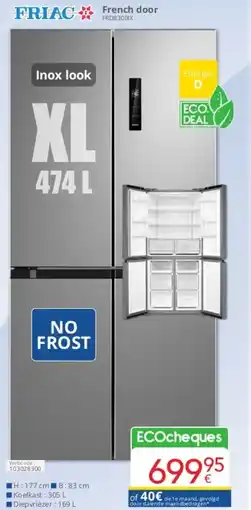 Eldi FRIAC French door FRD8300IX aanbieding