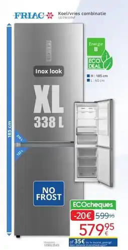 Eldi FRIAC Koel/vries combinatie UD35651XNF aanbieding