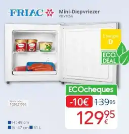 Eldi FRIAC Mini-Diepvriezer VDV1056 aanbieding