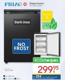 Eldi FRIAC Diepvriezer VDV1800 DIXNF aanbieding