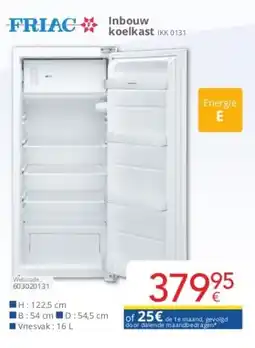 Eldi Inbouw koelkast IKK 0131 aanbieding