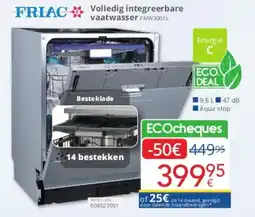 Eldi Volledig integreerbare vaatwasser FIVW3001L aanbieding