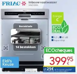 Eldi Inbouw vaatwasser IVW3100IX aanbieding