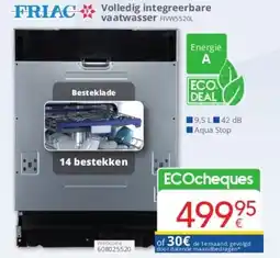Eldi Volledig integreerbare vaatwasser FIVW5520L aanbieding