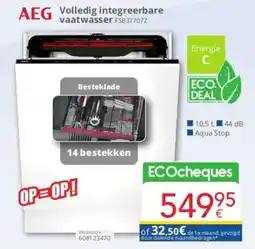 Eldi Volledig integreerbare vaatwasser FSB37707Z aanbieding