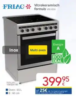 Eldi Vitrokeramisch fornuis VF6100X aanbieding