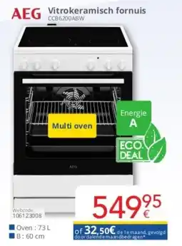 Eldi Vitrokeramisch fornuis CCB6200ABW aanbieding