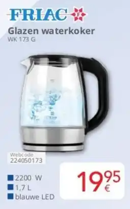 Eldi Friac Glazen Waterkoker WK 173 G aanbieding