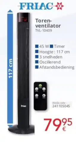 Eldi Friac Torenventilator TVL-10409 aanbieding