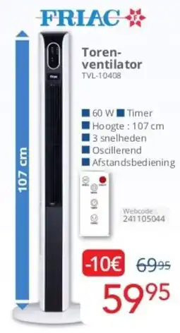 Eldi Friac Torenventilator TVL-10408 aanbieding