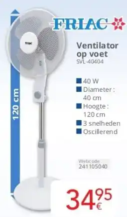 Eldi Friac Ventilator op Voet SVL-40404 aanbieding