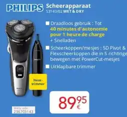 Eldi Philips Scheerapparaat S3143/20 wet & dry aanbieding