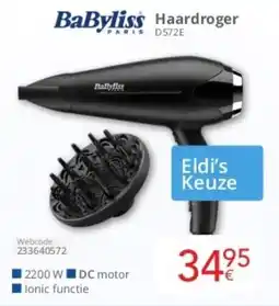 Eldi BaByliss Haardroger D572E aanbieding