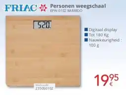 Eldi Friac Personen Weegschaal EPW-0102 Bamboo aanbieding