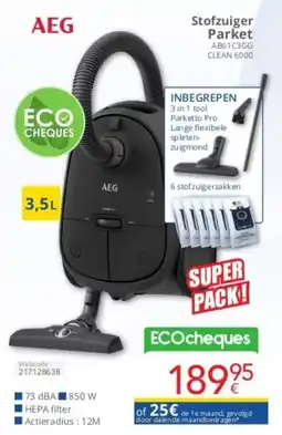 Eldi AEG Stofzuiger Parket AB61C3GG Clean 6000 aanbieding