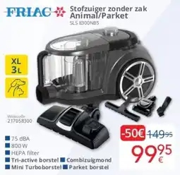 Eldi Friac Stofzuiger Zonder Zak Animal / Parket SLS 8300NBS aanbieding