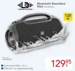 Eldi Sound & Vision Bluetooth Boombox Max BS-6000BLK aanbieding
