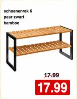 NH Market Schoenenrek 6 paar zwart bamboe aanbieding