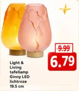 NH Market Light & Living tafellamp Ginny LED lichtroze aanbieding