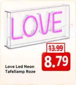 NH Market Love LED Neon Tafellamp Roze aanbieding