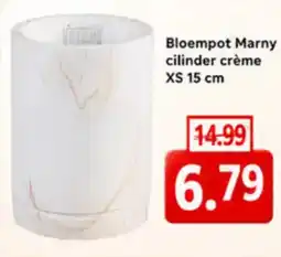 NH Market Bloempot Marny cilinder crème XS aanbieding