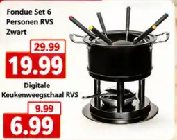 NH Market Fondue Set 6 Personen RVS Zwart aanbieding