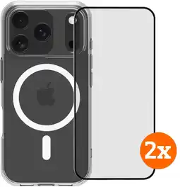 Coolblue BlueBuilt Protective Back Cover avec MagSafe iPhone 17 Pro + Protège-écran Lot de 2 aanbieding