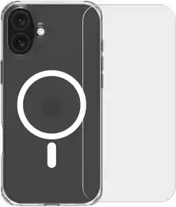 Coolblue BlueBuilt Protective Back Cover avec MagSafe iPhone 16 Plus + Protège-écran Verre aanbieding