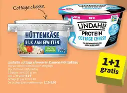 Albert Heijn Lindahls cottage cheese en danone hüttenkäse aanbieding