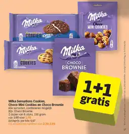 Albert Heijn Milka sensations cookies choco mini cookies en choco brownie aanbieding