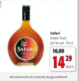 Colruyt Safari Exotic Fruit 20 % vol aanbieding
