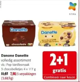 Colruyt Danone Danette Pop Vanillesmaak 3 chocobolletjes 4 x 117 8 aanbieding