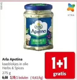 Colruyt Arla Apetina kaasblokjes in olie Herbs & Spices aanbieding