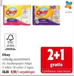 Colruyt Okay Keukenpapier Adapt 3 rollen 78 vellen 3 lagen aanbieding
