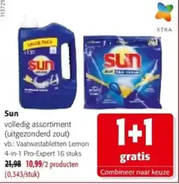 Colruyt Sun Vaatwastabletten Lemon 4-in-1 Pro-Expert 16 stuks aanbieding
