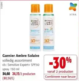 Colruyt Garnier Ambre Solaire Sensitive Expert+ SPF50 spray aanbieding