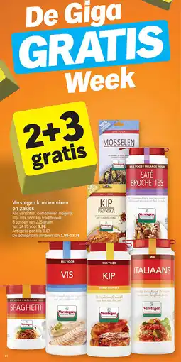 Albert Heijn Verstegen kruidenmixen en zakjes aanbieding