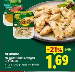 Lidl Vemondo veggiestukjes of vegan schnitzels aanbieding