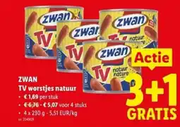 Lidl Zwan TV worstjes natuur aanbieding