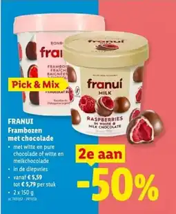 Lidl Franuí frambozen met chocolade aanbieding